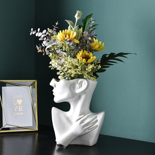 Modern Abstract Head Vase.