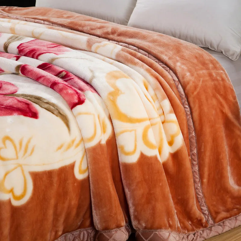 Ultra Soft Blossom Flowers Faux Fur Blanket