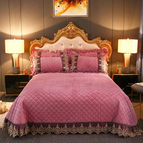 Modern Diamond and Lace Bedspread