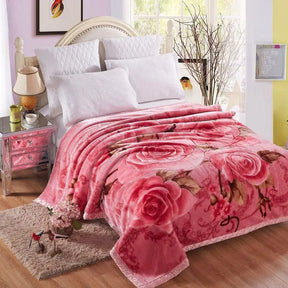 Ultra Soft Blossom Flowers Faux Fur Blanket