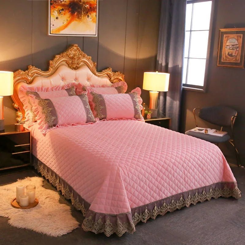 Modern Diamond and Lace Bedspread