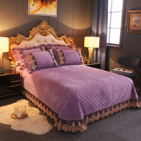 Modern Diamond and Lace Bedspread