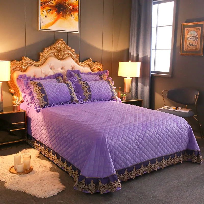 Modern Diamond and Lace Bedspread