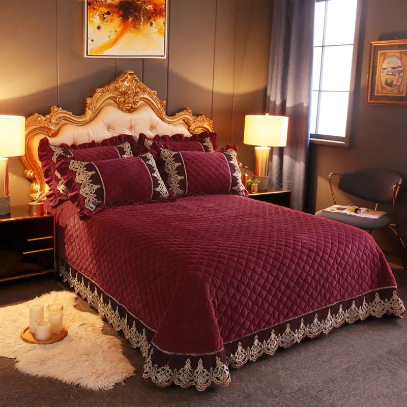 Modern Diamond and Lace Bedspread