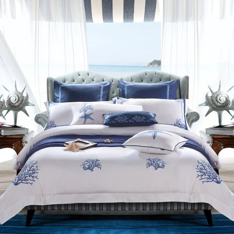 Sicily Luxury Embroidered Silk Bedding Set.