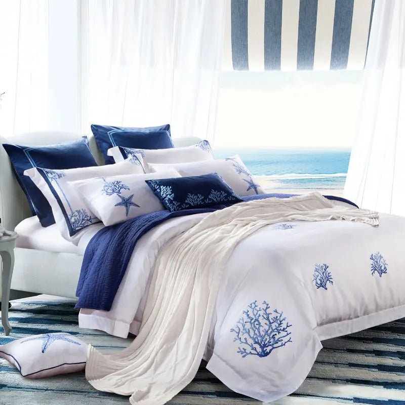 Sicily Luxury Embroidered Silk Bedding Set.