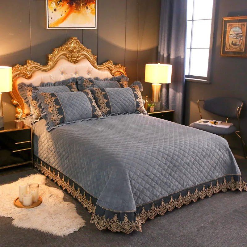 Modern Diamond and Lace Bedspread