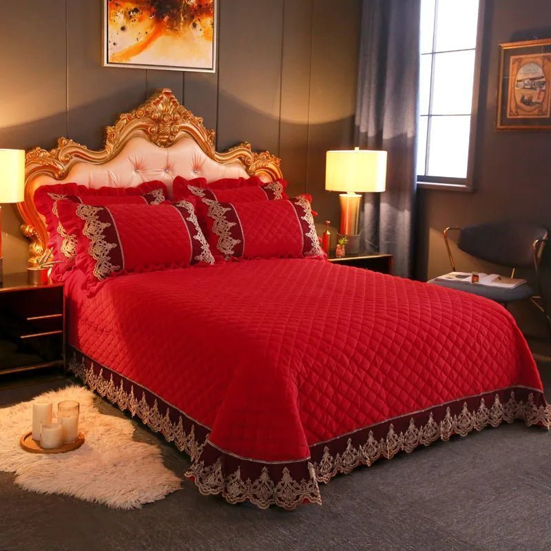 Modern Diamond and Lace Bedspread