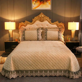 Modern Diamond and Lace Bedspread