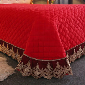 Modern Diamond and Lace Bedspread