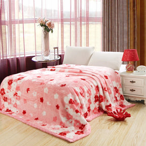 Ultra Soft Blossom Flowers Faux Fur Blanket