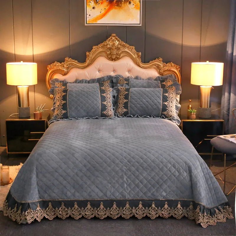 Modern Diamond and Lace Bedspread