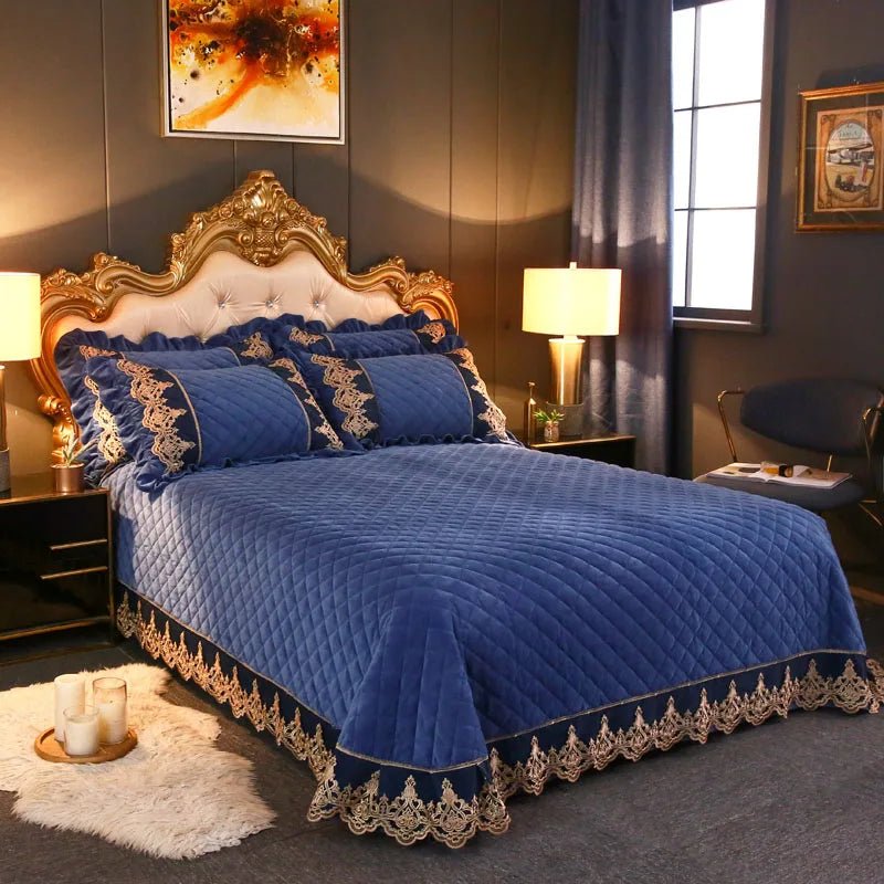 Modern Diamond and Lace Bedspread