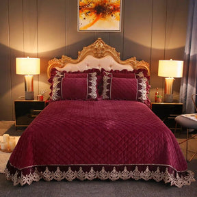 Modern Diamond and Lace Bedspread